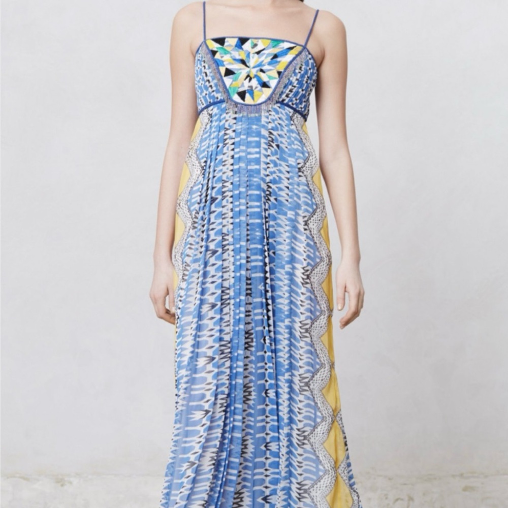 *NWT* Sunburst Beaded Fringe Maxi Dress | Size 8